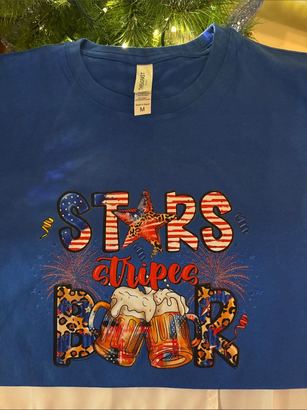 Patriotic 'Stars & Stripes' Blue Short Sleeve Tee